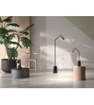 MDC Lampa podłogowa TAMET czarny mat, mosiądz mat 1xE27 589365901
