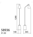 MDC Lampa podłogowa TAMET czarny mat, mosiądz mat 1xE27 589365901