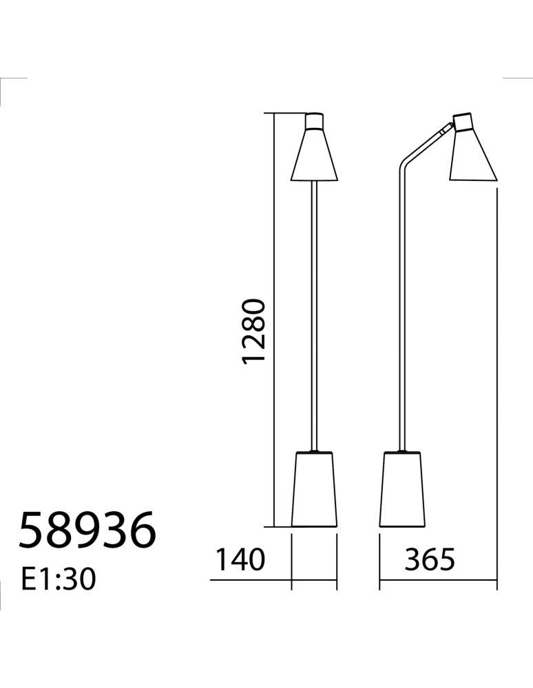 MDC Lampa podłogowa TAMET czarny mat, mosiądz mat 1xE27 589365901