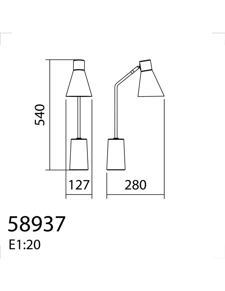 MDC Lampa stołowa TAMET czarny mat, mosiądz mat 1xE27 589375901