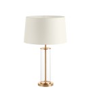 MDC Lampa stołowa LUCI mosiądz mat 1XE27 z kremowym abażurem 589406104