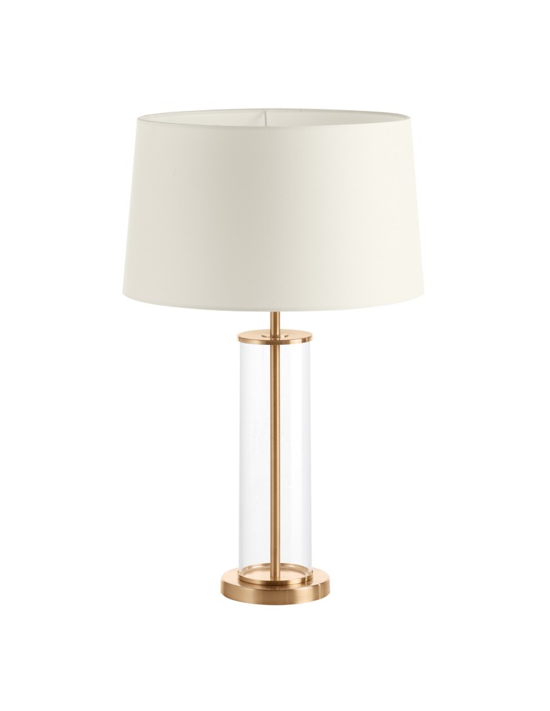MDC Lampa stołowa LUCI mosiądz mat 1XE27 z kremowym abażurem 589406104