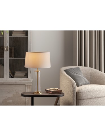 MDC Lampa stołowa LUCI mosiądz mat 1XE27 z kremowym abażurem 589406104 - product 2