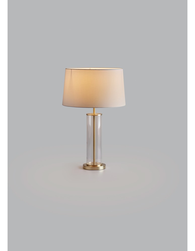 MDC Lampa stołowa LUCI mosiądz mat 1XE27 z kremowym abażurem 589406104