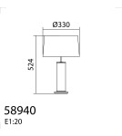 MDC Lampa stołowa LUCI mosiądz mat 1XE27 z kremowym abażurem 589406104