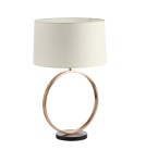 MDC Lampa stołowa OVAL złoty antyczny 1xE27 z kremowym abażurem 589411804
