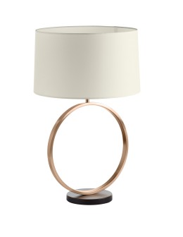 MDC Lampa stołowa OVAL złoty antyczny 1xE27 z kremowym abażurem 589411804
