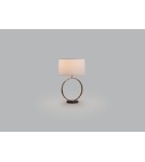 MDC Lampa stołowa OVAL złoty antyczny 1xE27 z kremowym abażurem 589411804