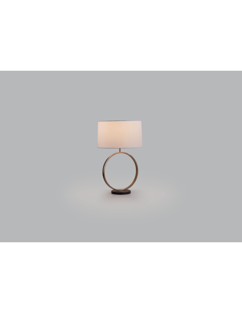 MDC Lampa stołowa OVAL złoty antyczny 1xE27 z kremowym abażurem 589411804