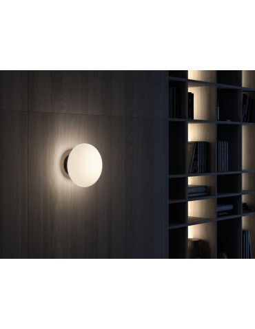 MDC Lampa ścienna PRESS czarny 1xE27 szkło mleczne 589529101 - product 2