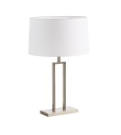 MDC Lampa stołowa OMEGA chrom matowy 1xE27 abażur biały w komplecie 589423504
