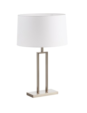MDC Lampa stołowa OMEGA chrom matowy 1xE27 abażur biały w komplecie 589423504