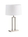 View MDC Lampa stołowa OMEGA chrom matowy 1xE27 abażur biały w komplecie 589423504