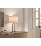 MDC Lampa stołowa OMEGA chrom matowy 1xE27 abażur biały w komplecie 589423504