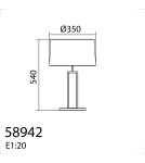 MDC Lampa stołowa OMEGA chrom matowy 1xE27 abażur biały w komplecie 589423504
