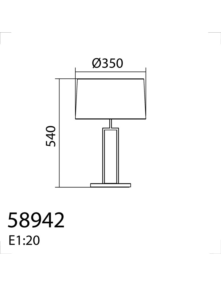 MDC Lampa stołowa OMEGA chrom matowy 1xE27 abażur biały w komplecie 589423504