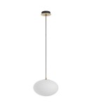 MDC Lampa wisząca PRESS mosiądz mat 1xE27 Ø28cm szkło mleczne 589556101