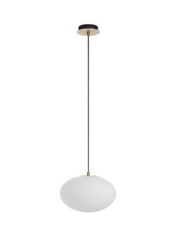MDC Lampa wisząca PRESS mosiądz mat 1xE27 Ø28cm szkło mleczne 589556101