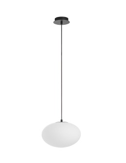 MDC Lampa wisząca PRESS czarny 1xE27 Ø28cm szkło mleczne 589559101