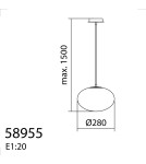 MDC Lampa wisząca PRESS czarny 1xE27 Ø28cm szkło mleczne 589559101