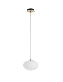 MDC Lampa wisząca PRESS mosiądz mat 1xE27 Ø22cm szkło mleczne 589536101