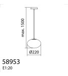 MDC Lampa wisząca PRESS mosiądz mat 1xE27 Ø22cm szkło mleczne 589536101