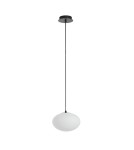 MDC Lampa wisząca PRESS czarny 1xE27 Ø22cm szkło mleczne 589539101