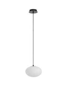 MDC Lampa wisząca PRESS czarny 1xE27 Ø22cm szkło mleczne 589539101
