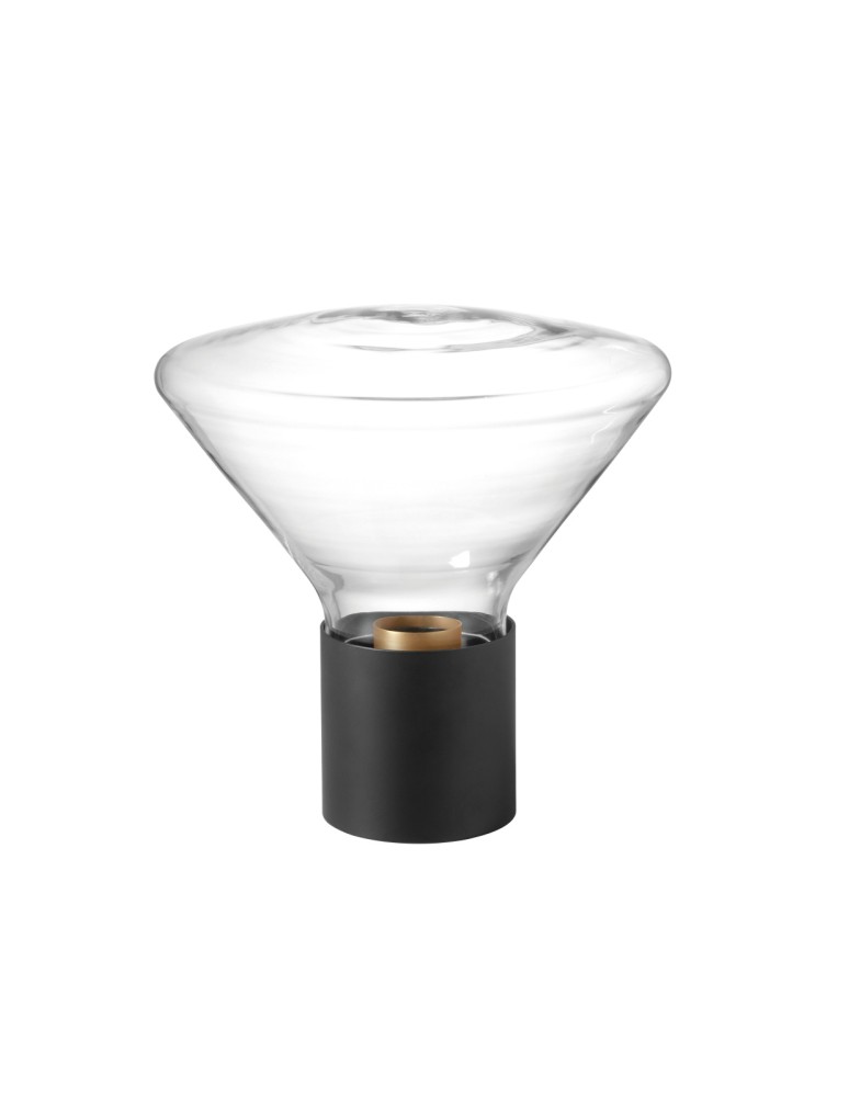 MDC Lampa stołowa DELTA czarny mat E27 szkło transparentne 580699101