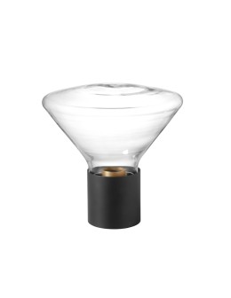 MDC Lampa stołowa DELTA czarny mat E27 szkło transparentne 580699101