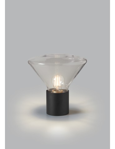 MDC Lampa stołowa DELTA czarny mat E27 szkło transparentne 580699101 - product 2