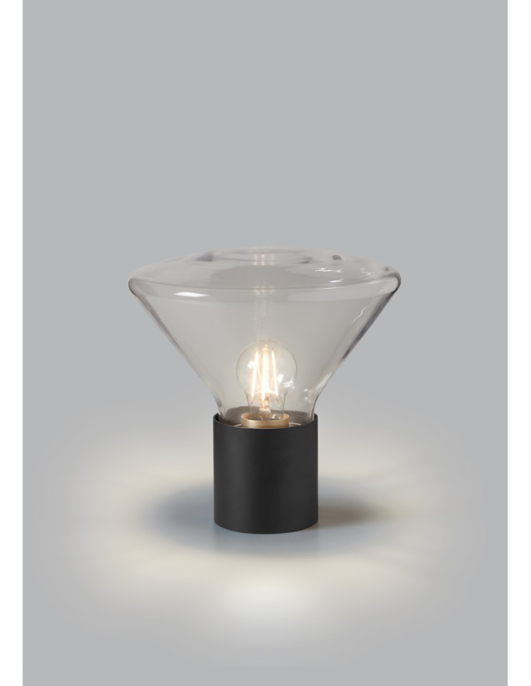 MDC Lampa stołowa DELTA czarny mat E27 szkło transparentne 580699101