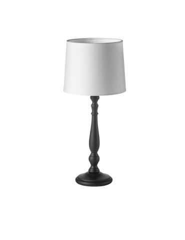 MDC Lampa stołowa LOIRA czarne drewno E27 abażur biały w komplecie 482729804