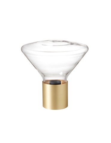 MDC Lampa stołowa DELTA mosiądz mat E27 szkło transparentne 580696101