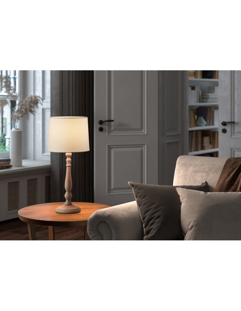 MDC Lampa stołowa LOIRA drewno naturalne E27 482725504