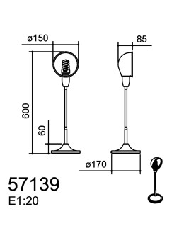 MDC Lampa stołowa PEP chrom matowy 1xE27 giętka 571393530 - product 2