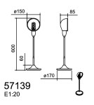MDC Lampa stołowa PEP brązowa 1xE27 giętka 571394330