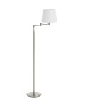 MDC Lampa podłogowa MAGMA S chrom matowy 1xE27 regulowana, abażur biały w komplecie 575403560