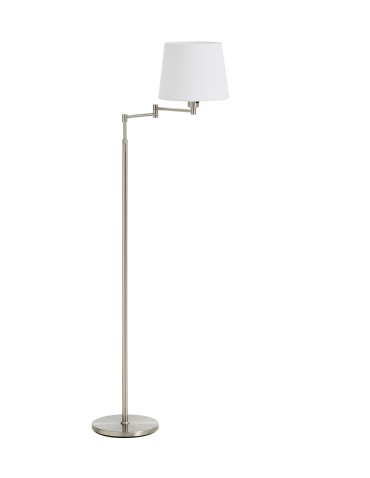 MDC Lampa podłogowa MAGMA S chrom matowy 1xE27 regulowana, abażur biały w komplecie 575403560