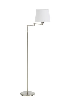 MDC Lampa podłogowa MAGMA S chrom matowy 1xE27 regulowana, abażur biały w komplecie 575403560