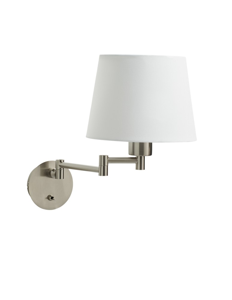 MDC Lampa ścienna MAGMA S chrom matowy 1xE27 regulowana, abażur biały w komplecie 575393567