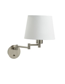 MDC Lampa ścienna MAGMA S chrom matowy 1xE27 regulowana, abażur biały w komplecie 575393567