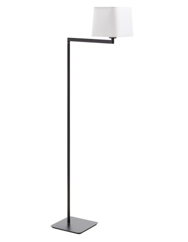 MDC Lampa podłogowa FINESS S czarny mat 1xE27 regulowana, abażur biały w komplecie 575829121