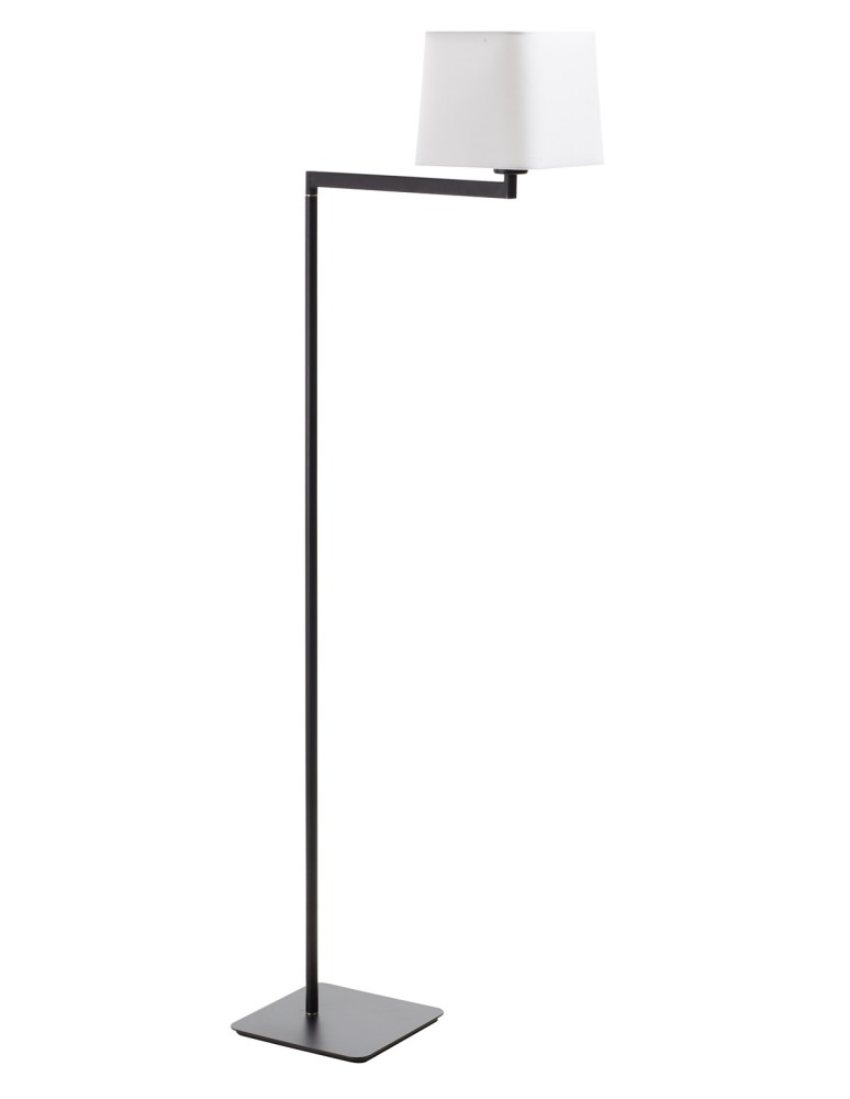 MDC Lampa podłogowa FINESS S czarny mat 1xE27 regulowana, abażur biały w komplecie 575829121
