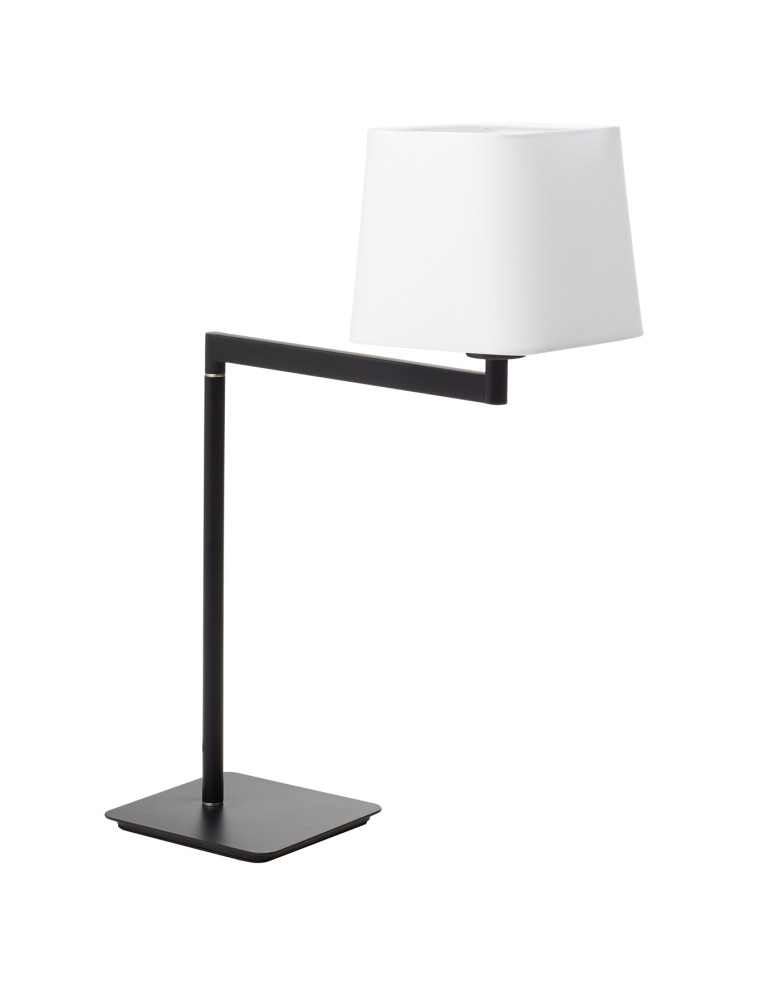 MDC Lampa stołowa FINESS S czarny mat 1xE27 regulowana, abażur biały w komplecie 575819160