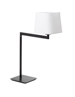 MDC Lampa stołowa FINESS S czarny mat 1xE27 regulowana, abażur biały w komplecie 575819160