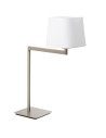 View MDC Lampa stołowa FINESS S nikiel mat 1xE27 regulowana, abażur biały w komplecie 575819760