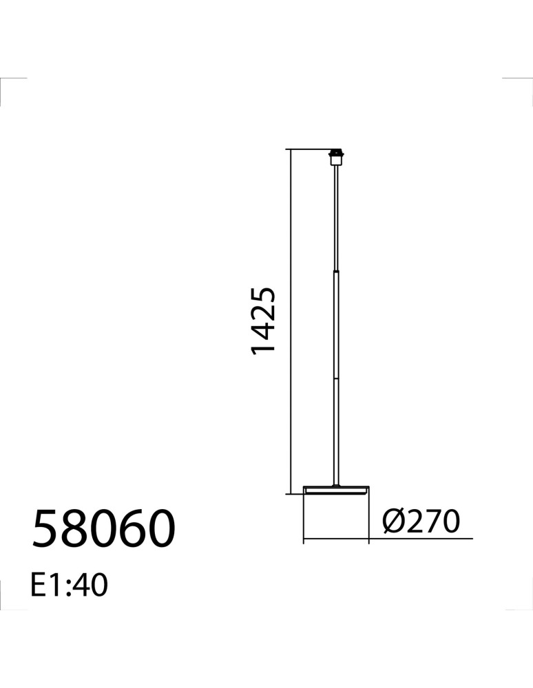 MDC Lampa podłogowa JULIETTE chrom matowy, czarny mat 1xE27 (abażur zamawiany osobno) 580603801