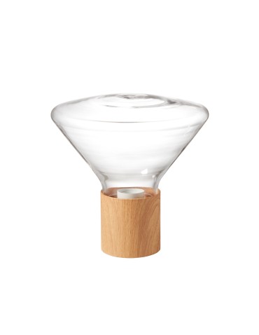 MDC Lampa stołowa DELTA drewniany naturalny 1xE27 szkło transparentne 580695501