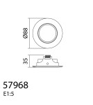 MDC Lampa podtynkowa KEPLER biały mat 1xGU10 ø88mm ruchoma bez oprawki 579688101